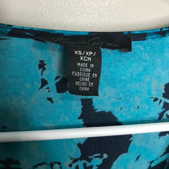 Kenneth Cole Women's Y2K Silk Dress Whimsigoth Celestial Y2K Blue Size XS - Picture 4 of 8